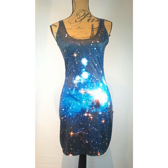 BLACKMILK GALAXY BLUE BLACK DRESS SIZE MEDIUM MADE IN AUSTRALIA - Picture 11 of 11
